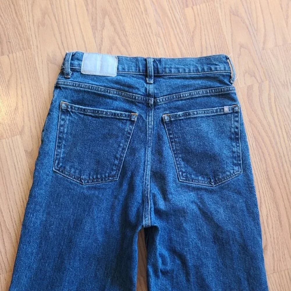 EVERLANE THE WAY-HIGH WIDE LEG FLARE ANKLE JEANS STRETCH ORGANIC COTTON DENIM 26 - Picture 5 of 6